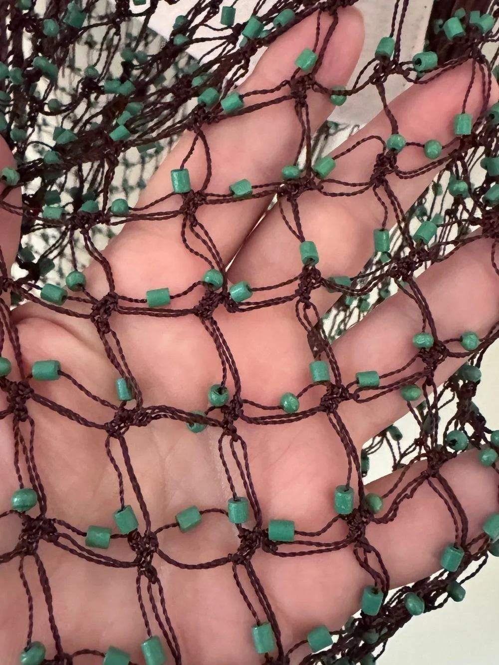 Chico’s triangle scarf with beads